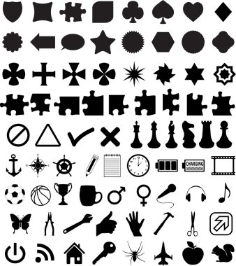 Set of various shapes and symbols clipart