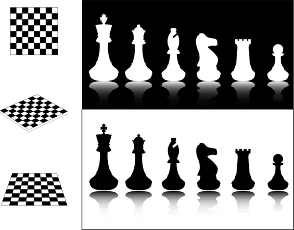 stock vector Chess pieces and chessboards