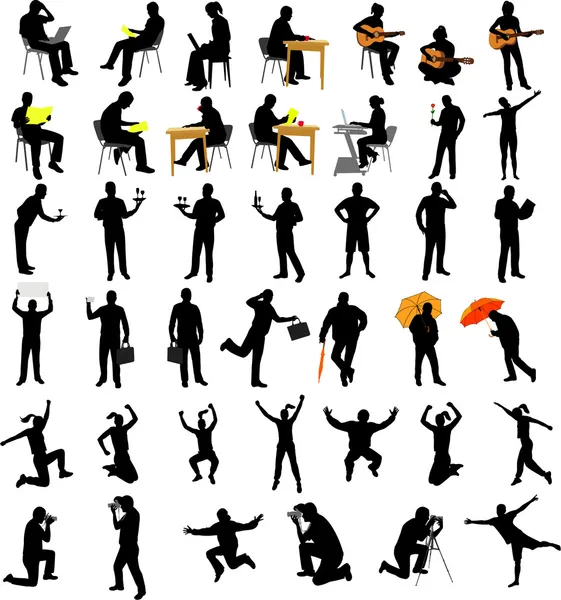 Ensemble de silhouettes — Image vectorielle