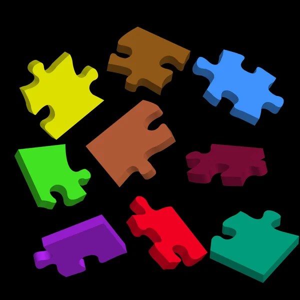 Bunte 3D-Puzzle — Stockvektor