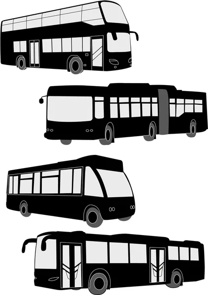 Bussar samling — Stock vektor