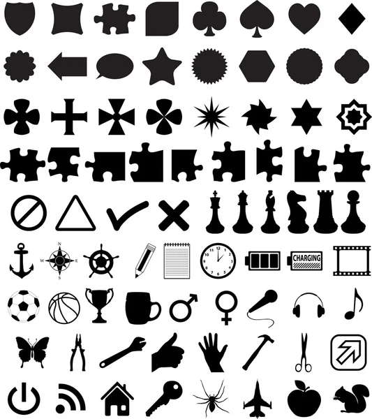 Set aus verschiedenen Formen und Symbolen — Stockvektor