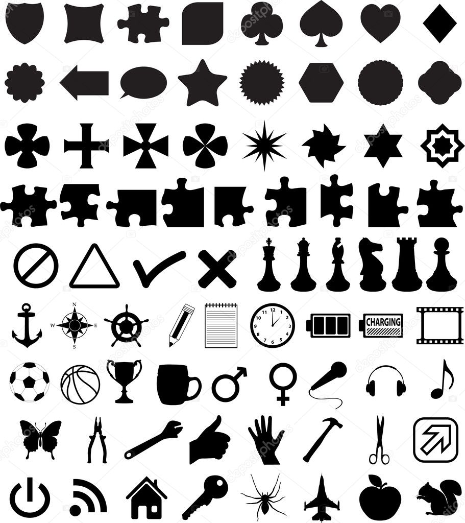 Set of various shapes and symbols — Stock Vector © nebojsa78 #2619917