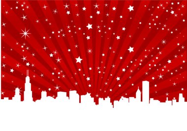 City skyline on the abstract background clipart