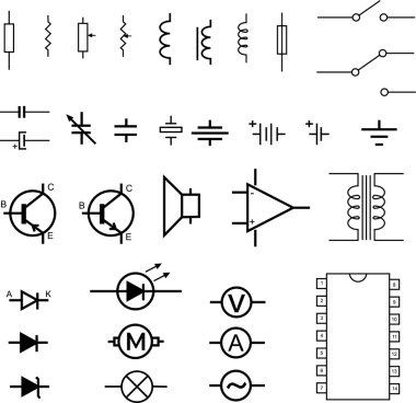 Electronic symbols - vector