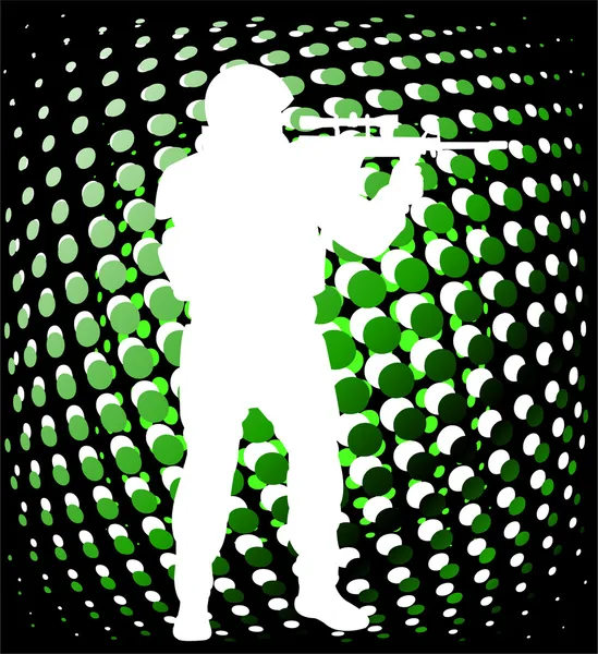 Soldat auf abstraktem Hintergrund — Stockvektor