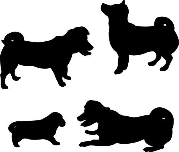 Dogs silhouettes — Stock Vector