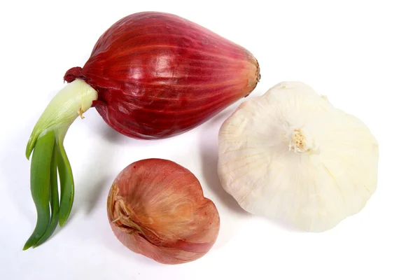 Σκόρδο, κόκκινο κρεμμύδι και κρεμμυδιού — Φωτογραφία Αρχείου