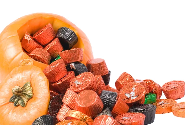 Pumpkin Spilling Candy — Stock Photo, Image