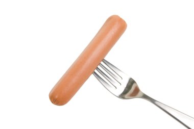 Weiner on a fork clipart