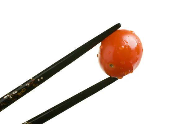 葡萄番茄和筷子 — 图库照片