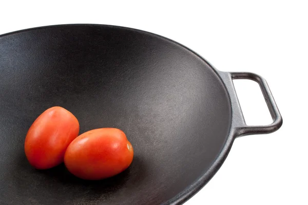 Tomatoes in Wok — Stock Photo, Image