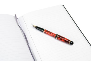 Note Pad and Fountain Pen clipart