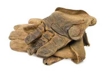 Worn Leather Work Gloves clipart