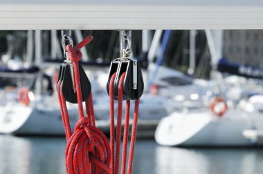 Sailing pulleys with rope clipart