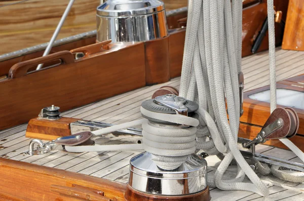 Segelbootdeck — Stockfoto