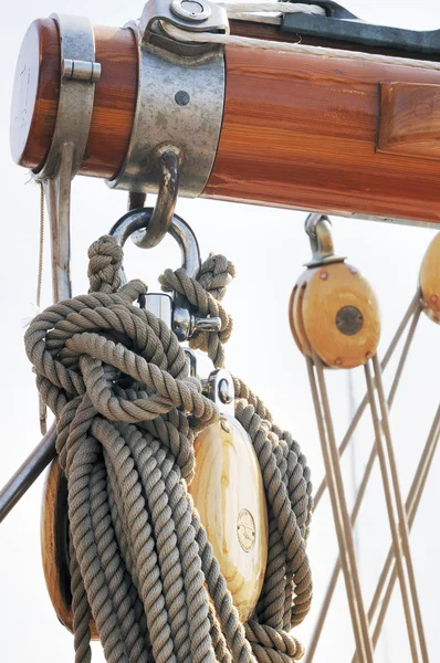Wooden sailboat detail — Stock Photo, Image