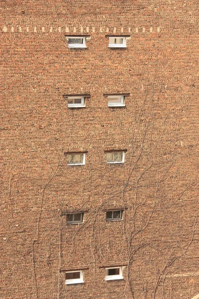 stock image Windows in brick wall