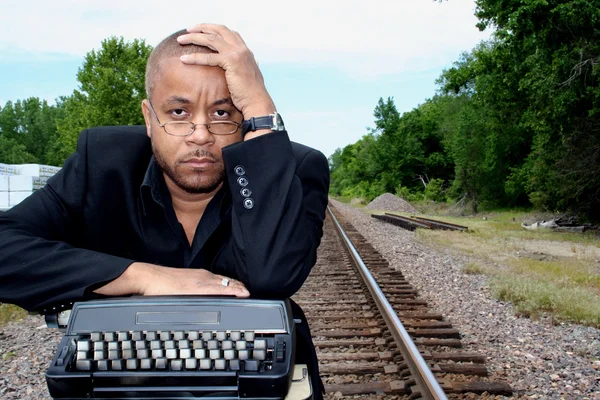Writer on the Tracks — Stock Photo, Image