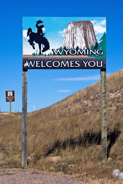 Wyoming welcome sign clipart