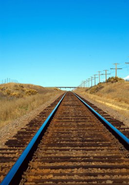 Perspective view down the railroad track clipart