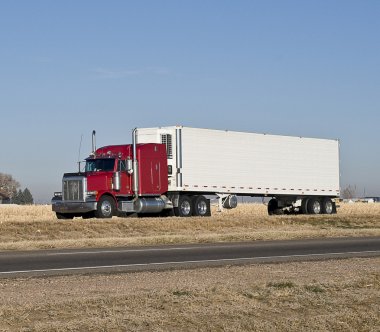 Big rig with a reefer trailer. clipart