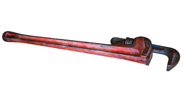 Pipe wrench isolated on white — Stock Photo, Image