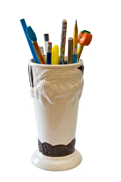 Frasco de lápis isolado — Fotografia de Stock