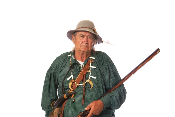 Modern gün dağ adamı ve kürk avcı — Stok fotoğraf