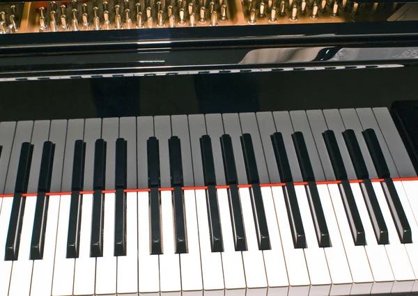 Portion of Grand piano keyboard — Stock Photo, Image
