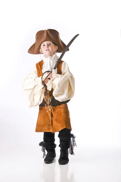 Malá dívka pirát pro halloween — Stock fotografie