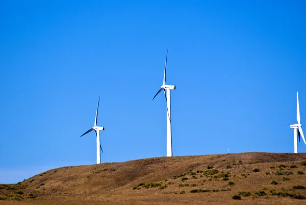 Portion of wind farm on a hill-top — Stock Photo, Image