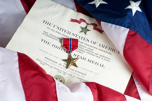 American Army Bronze Star pour héroïsme Images De Stock Libres De Droits
