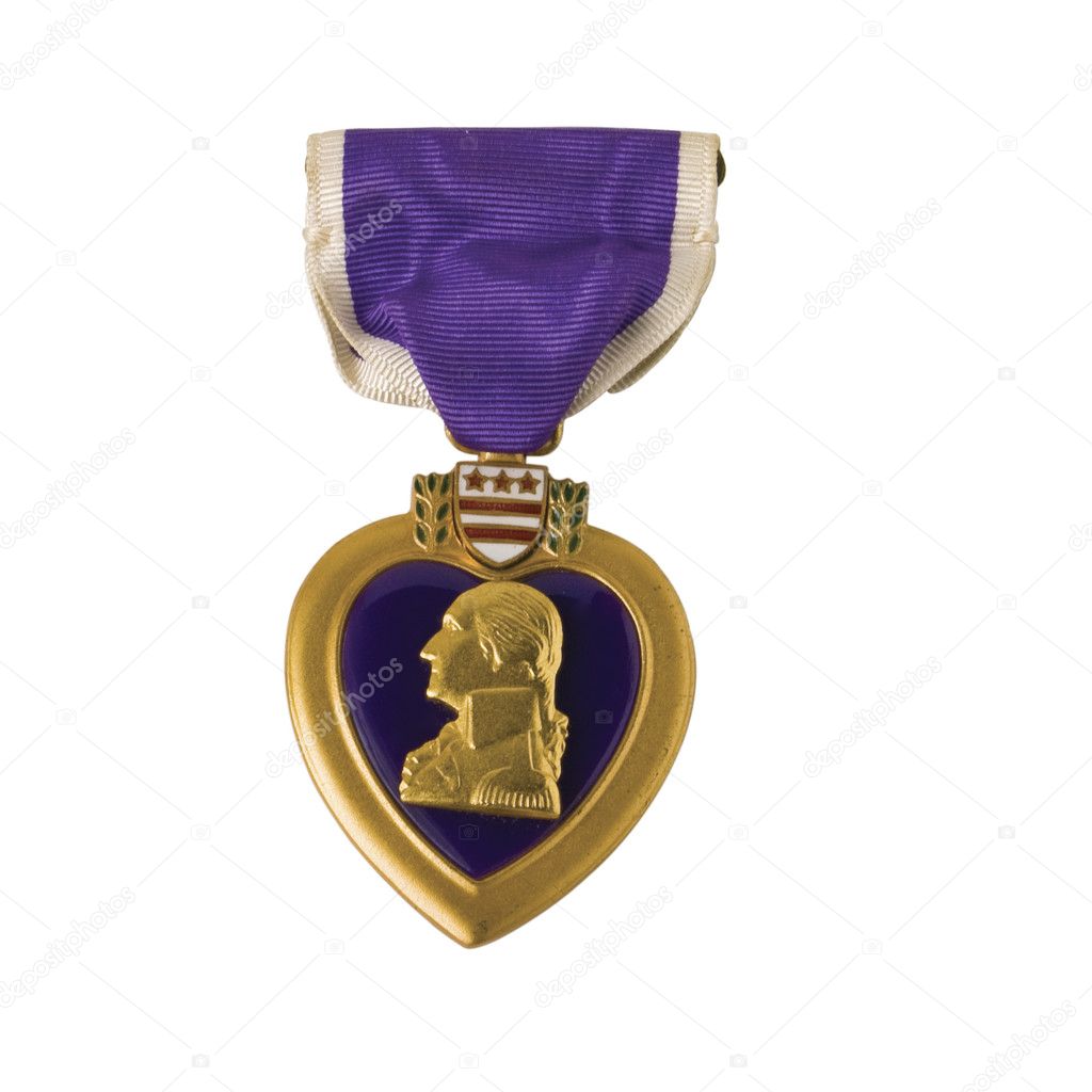 An American Purple Heart isolated