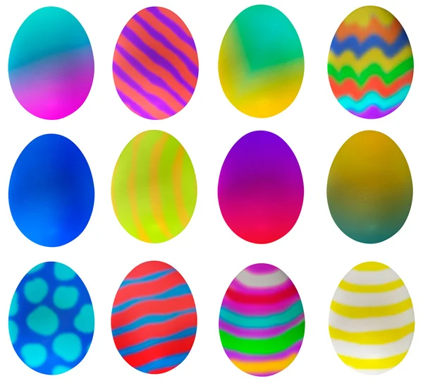 One dozen eggs decorated for Easter — Stock Photo, Image