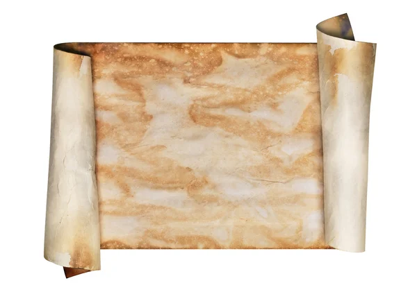 Old weathered parchment scroll — Stock Photo, Image