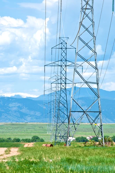 High Voltage towers and mountains — Stock Photo, Image