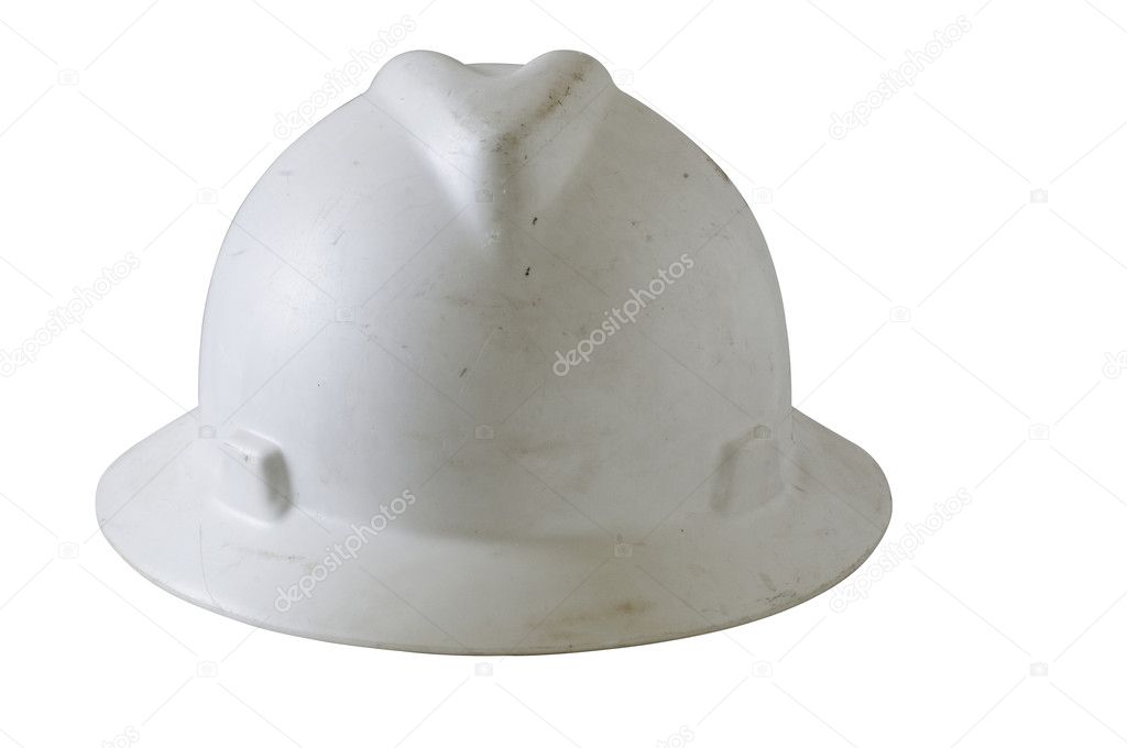 White hardhat from the front
