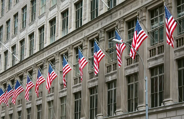 stock image Row of American Flags