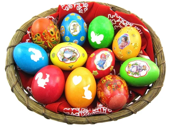 Basket of Easter Eggs Stock Image