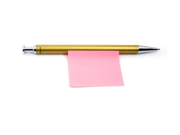 Pen with sticker — Stock Photo, Image