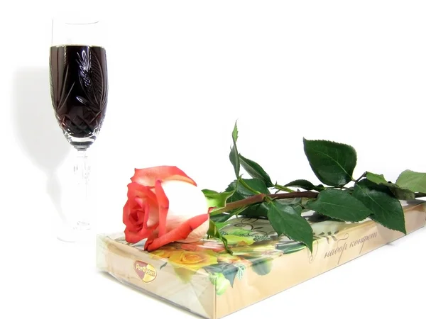 Rosa e vino — Foto Stock