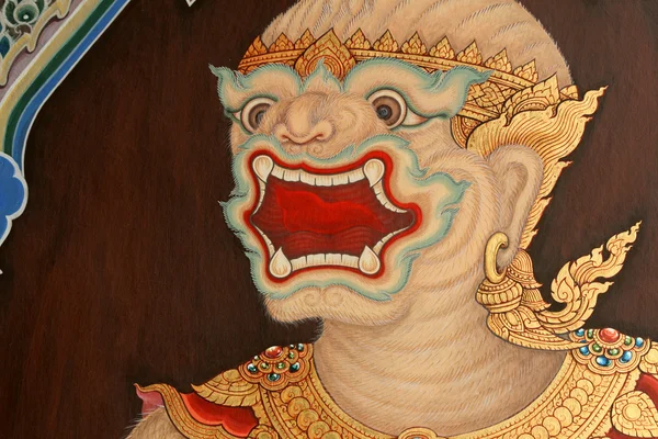 Βουδιστικό ναό έργα ζωγραφικής στην Μπανγκόκ — Φωτογραφία Αρχείου