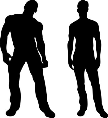 2 sexy men silhouettes clipart