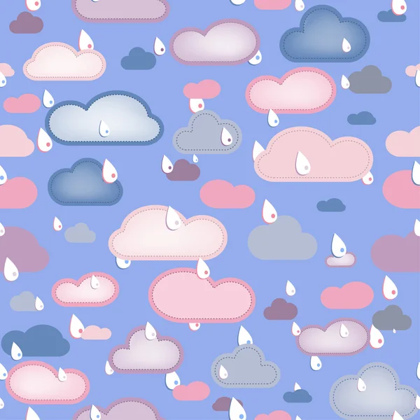Βροχή και τα σύννεφα άνευ ραφής — Διανυσματικό Αρχείο