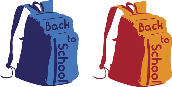 Volver a la mochila escolar — Vector de stock
