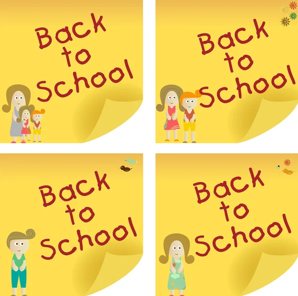 Back to School Sticky Note — Stock Vector
