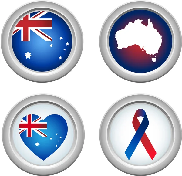 オーストラリア ボタン — ストックベクタ