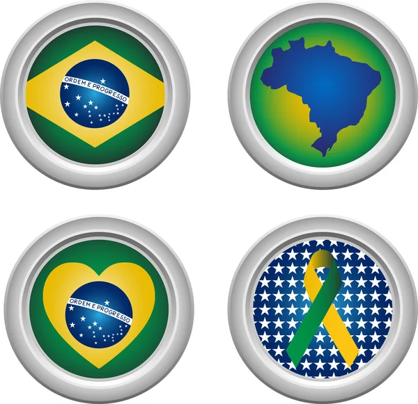 Brasil Botões —  Vetores de Stock