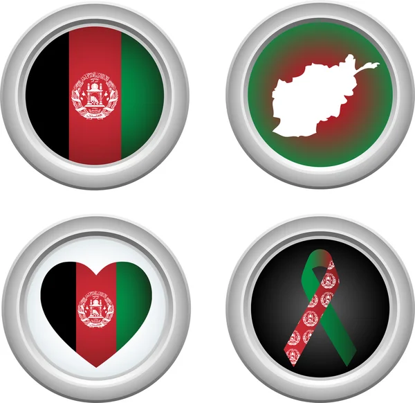 ボタン afeghanistan — ストックベクタ